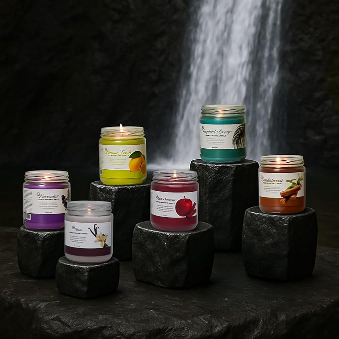 Candle Set Odor Eliminating – 2 Pack - 12oz – Long-Lasting Soy Wax Candles – Neutralizes Pet, Kitchen & Smoke Odors – Clean Burn, Eco-Friendly, Aromatherapy Candle (Lemon Fresh)