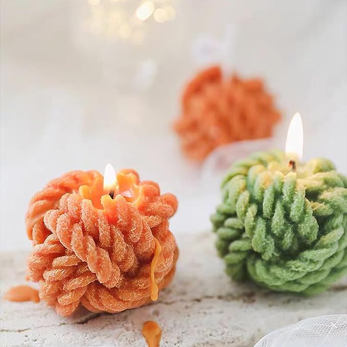 Silicone Candle Molds Big Set for Candle Making With Wicks, 6Pcs 3D Resin Mold for Wax Candle Soap DIY Scented Candle, White
