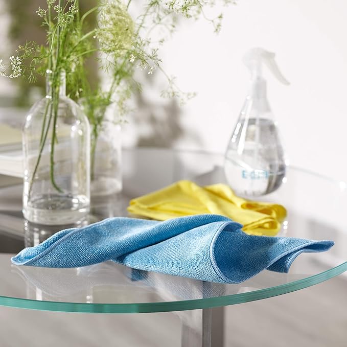 E-Cloth Microfiber Cloth, World's Leading Premium Microfiber Cleaning Cloth, Twice as Durable as Competition, 1 Year Guarantee, Ideal for Kitchen, Countertops, Sinks, and Bathrooms, Blue, 8 Pack