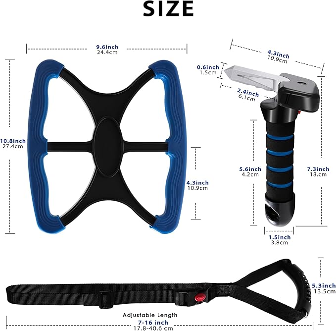 4pc Mobility Standalone Kit:Car Door Assist Handle for Elderly & Adjustable Standing Aid Safety Handle & Liberty Lift Assist with Hook Gift for Seniors, Disabled, Pregnant to Convenient Travel