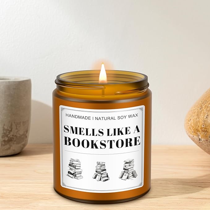 Book Lovers Candle Gifts, Funny Gift Ideas for Book Lovers, Birthday Bookish Presents for Readers Librarian Bookworms -Old Book Candles (7Oz)