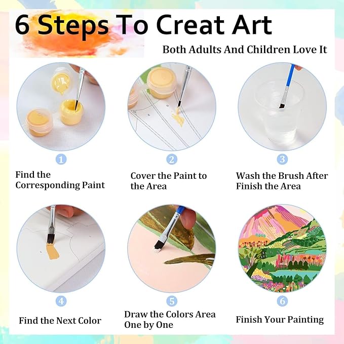 Paint by Numbers Kit for Adults Star Paint by Numbers Man DIY Crafts for Adults Canvas Paintings Kits, Hobbies for Women Art With Accessories for Home Wall Decor Art 16x16 Inch Without Frame 8-5363