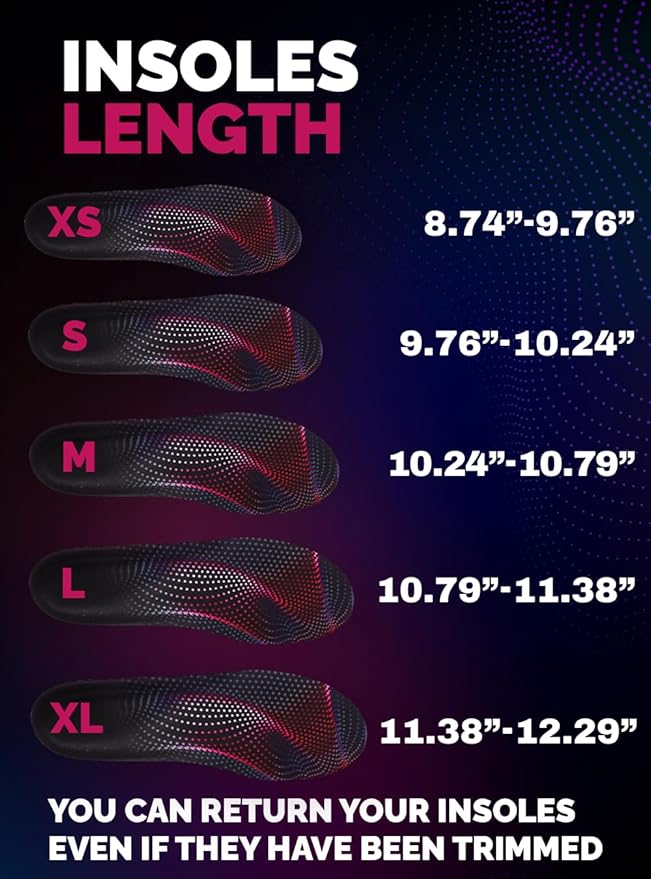 CRUVHEAL Running Insoles Men Women - Athletic Shock Absorbing Gel Insoles - Runner’s Knee - Reduce Muscle Soreness - Plantar Fasciitis - for Sport Shoes (XL)