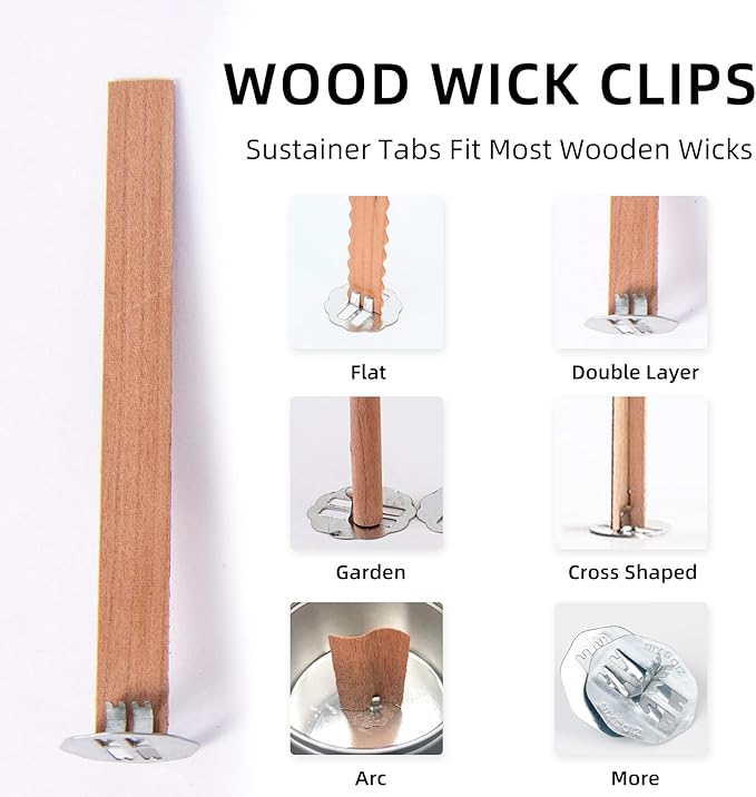 Ziosxin 260pack Galvanized Metal Base Suitable for Wood Wicked Candles Manufacture, Metal Bracket Size: W*D(25 * 25mm),H(8mm) Does not Include Wicks and Stickers