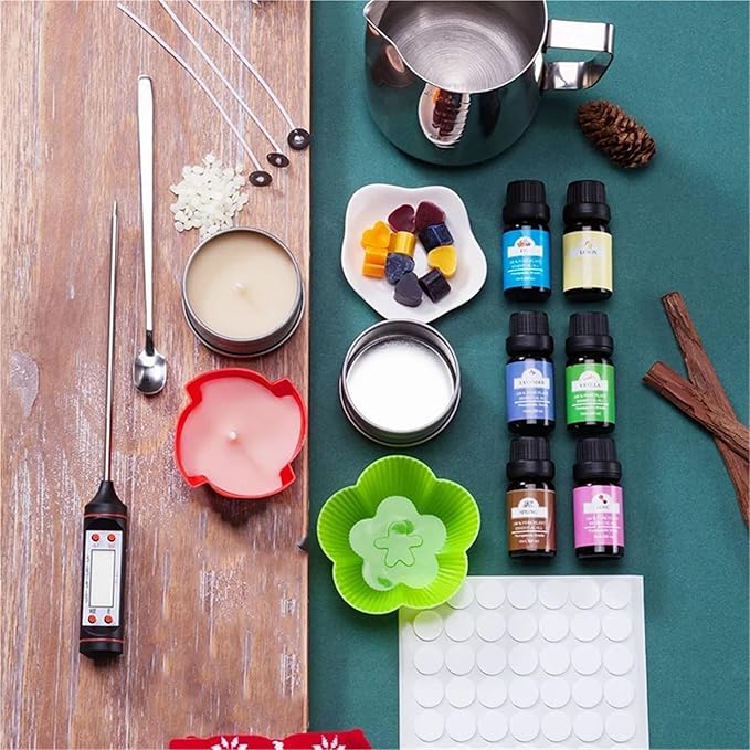 Yiodauh Candle Making Kit DIY Candle Kit Soy Bean Wax Making Supplies Handmade Aromatherapy Beeswax Crafts Gifts Mold Tool Sets