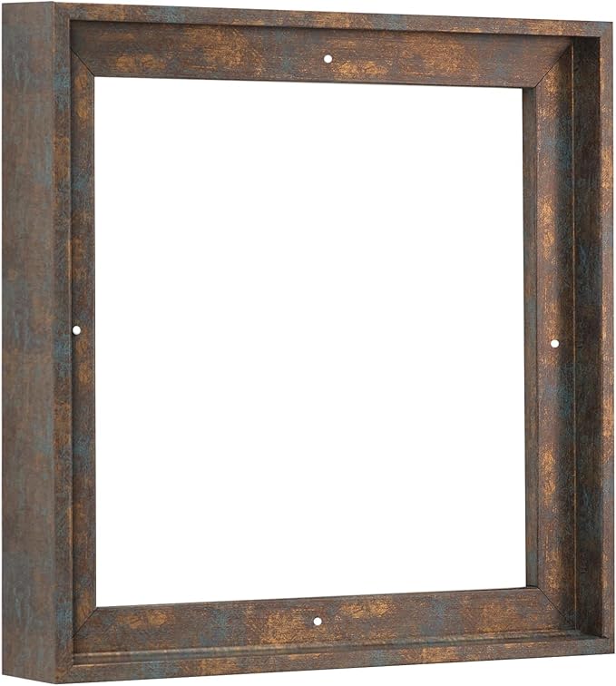 Pixy Canvas Floater Frame 10x10 for 1-1/2 (1.5) inch Deep Canvas Paintings/Canvas Prints/Wood Canvas Panels/Wall Art/Wall Decor/Home Decor/Artwork (Rusty Blue, 10 x 10 inch, Square)