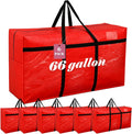 6 Pcs 66 Gallon Extra Large Moving Bags Heavy Duty Storage Bag with Strong Zipper Handle Foldable XXL Jumbo Storage Tote Packing Moving Box for College Dorm Travel Cloth Duffle (Red)