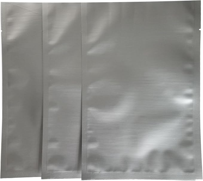 7.5 Mil (Per Side) Mylar Bags/Pouches - Multiple Sizes Genuine Aluminum Foil-Lined Bag for Long Term Food, Grain, Rice, Baking, Storage Container (50) (8"x12")