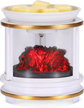MOAFINA White Campfire Wax Melt Warmer with Timer, 3D LED Flameless Electric Wax Warmer, 4-in-1 Fragrance Warmer for Home Bedroom Office Gifts & Decor