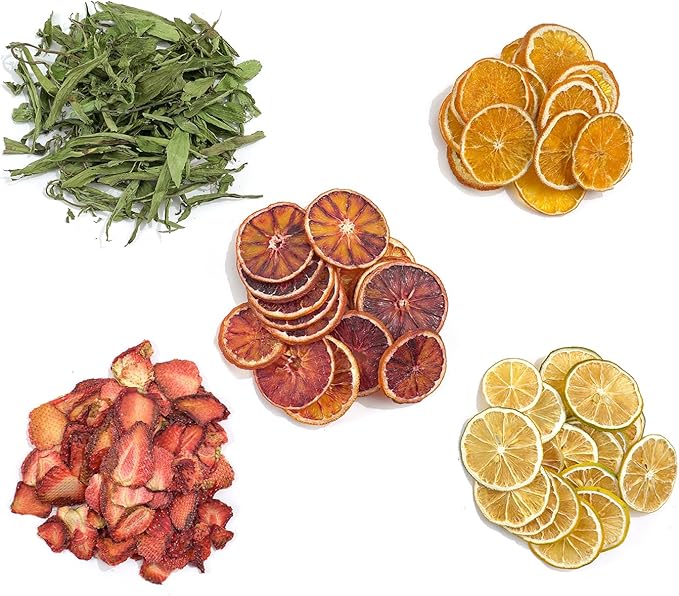 Natural Dried Fruit and Flower Kit for DIY Crafts - 25 Bags, Ideal for Soap Making, Candle Making, Resin Jewelry, Bath Bombs, and Nail Art - Includes Rose Petals, Rosebuds, Lilium, Jasmine, and More