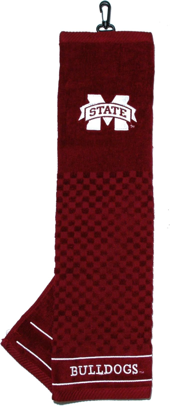Team Golf NCAA Mississippi State Bulldogs Embroidered Golf Towel Embroidered Golf Towel, Checkered Scrubber Design, Embroidered Logo