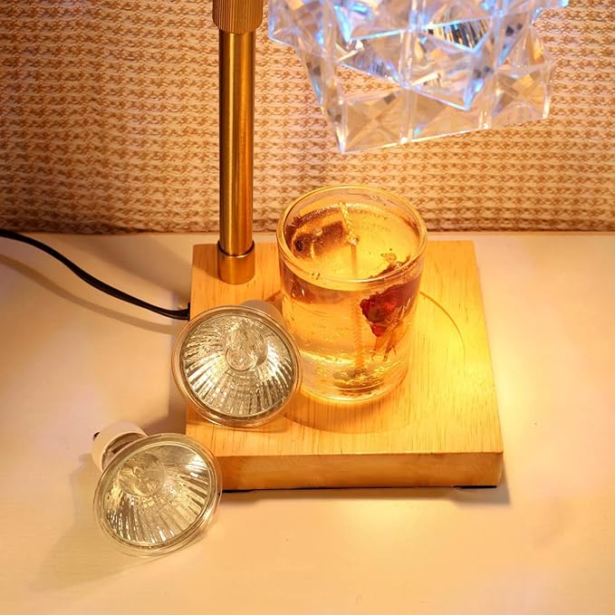 Candle Warmer Lamp 4 Color Changed with Timer and Dimmer, Electric Wax Warmer Height Adjustable,Fake Crystal Shape Table Light No Flame Ideal Gift for Mom Women,Men,Home Bedroom Decoration