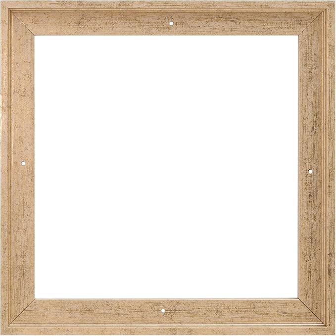 Pixy Canvas Floater Frame 26x26 for 3/4 (0.75) inch Deep Canvas Paintings/Canvas Prints/Wood Canvas Panels/Wall Art/Wall Decor/Home Decor/Artwork (Scratched Gold & Cream, 26 x 26 inch, Square)
