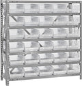 Quantum Storage Systems 1239-102CL Solid Heavy Duty 7 Shelves 30 Economy Clear Bins 39" H x 36" W x 12" D