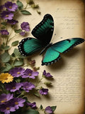 Butterfly Flower Diamond Art Painting Kits for Adults,5D Diamond Painting Kits for Beginners,DIY Full Drill Diamond Dots Paintings with Diamonds Picture for Adult Decor Wall Decor for Home 12x16 in