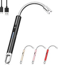 Electric Lighter, Candle Lighter Flameless Windproof with 360° Flexible Neck & LED Power Display, Type C Arc Rechargeable Lighters for BBQ, Camping, Cooking, Gift for Christmas, Thanksgiving, Birthday