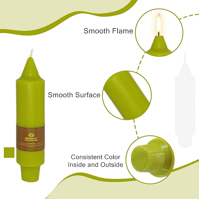 5 inch Short Tapered Candle 4 Pack Grass Green Candle Smokeless Unscented Taper Candlesticks for Christmas Dinner Household Décor Candlesticks