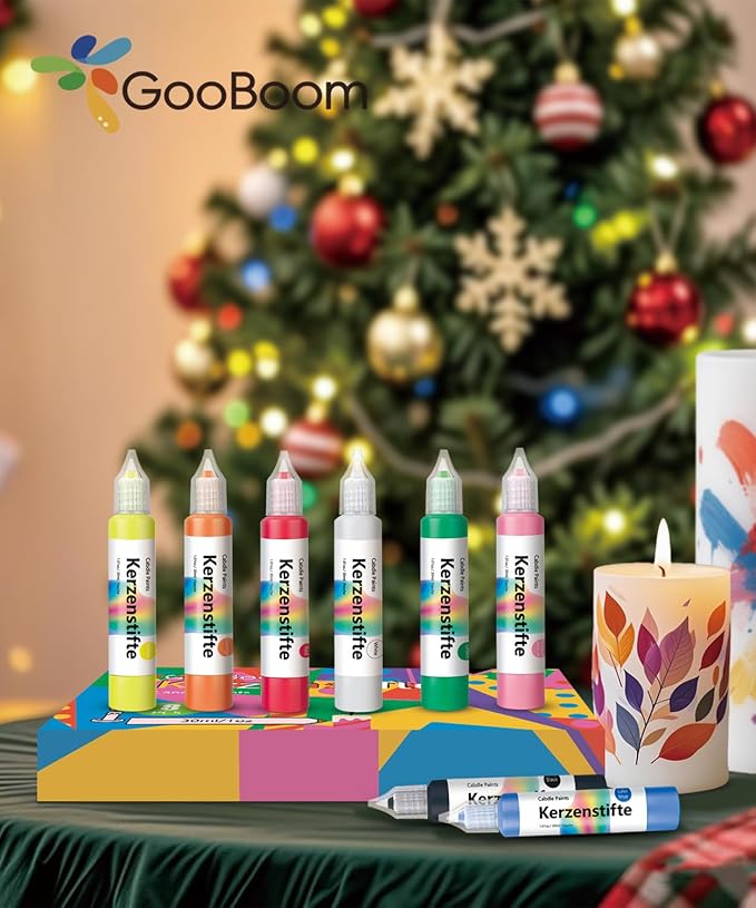 GooBoom Candle Wax Pen, 8-Color Candle Painting kit for DIY Projects, Birthday Party, Special Occasions Create Colorful Candles, Safe and Non-Toxic(30ML/1.01OZ)