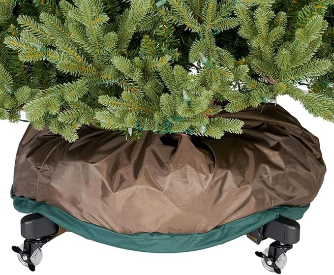 [Upright Tree Storage Bag] - 9 Foot Christmas Tree Storage Bag | Hold Artificial Trees up to 9 Feet Tall - Keep Your Fake Tree Assembled | Includes Rolling Tree Stand (9' - Large/With Tree Stand)