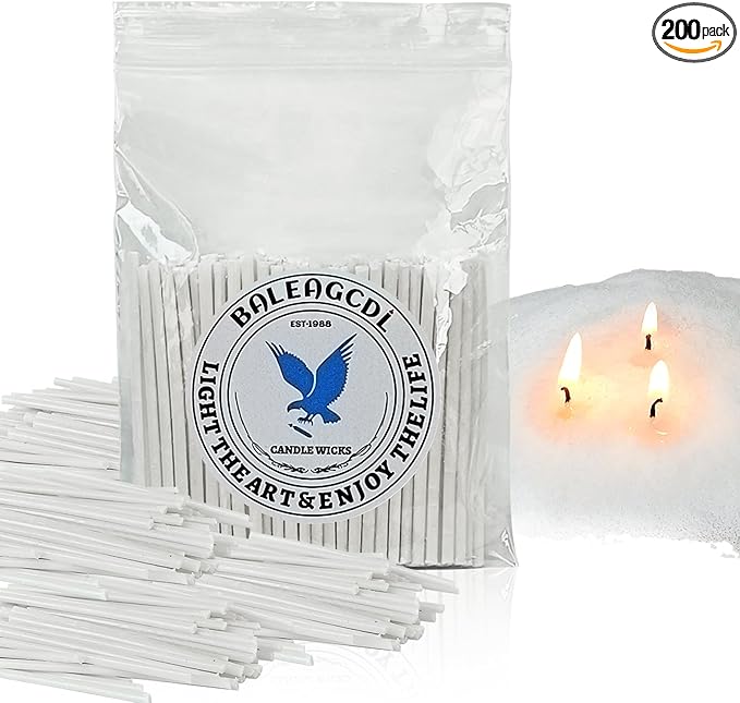 Pearled Candle Wick 2.2 Inch White Cotton Wicks 200-Pack Premium Metal-Free & Lead-Free Candle Wicks for Candle Making
