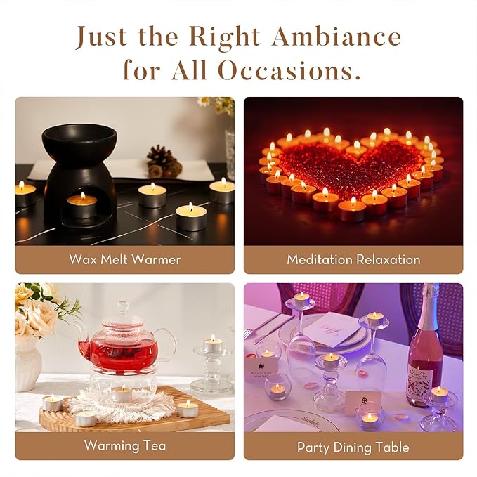 Tea Lights Candles 100 Pack 6 Hours, Tea-6H-100Pack