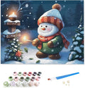Paint by Numbers for Adults Without Frame, Christmas Santa Snow Tree Candles Winter Scarf DIY Acrylic Painting by Numbers Kits on Canvas for Beginner, 16"x16"