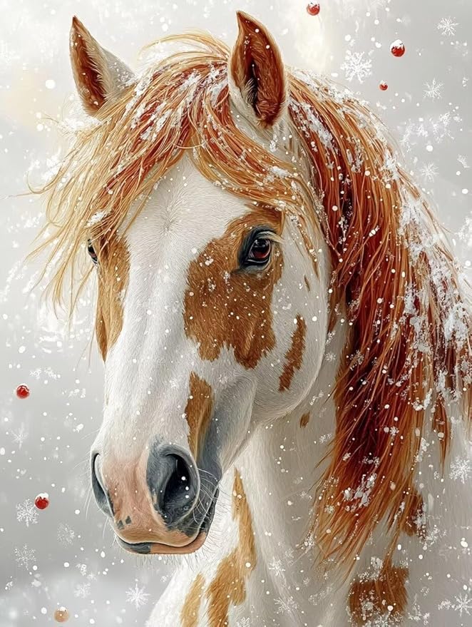 Diamond Painting Kits for Adults Horse Diamond Painting Kits Animal 5D Full Square Drill Strass Crystal Crafts for Adults DIY Art Kit for Beginner, Home Wall Art, Gifts for Women 16x24in N-63160X