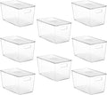 Vtopmart 8 Pack Clear Stackable Storage Bins with Lids,XLarge Plastic Containers with Handle for Pantry Organizer and Storage,Perfect for Kitchen,Fridge,Cabinet, Closet,Bathroom Organization