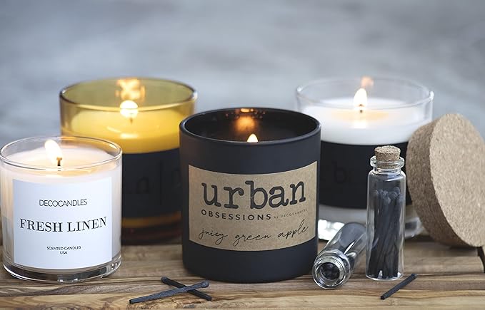 Urban Concepts by DECOCANDLES - Lemongrass & Wild Basil - Highly Scented Soy Candle - Long Lasting - Hand Poured in USA (6 Oz.)