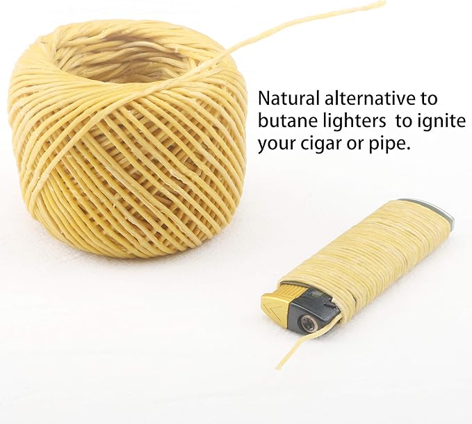 MILIVIXAY Thick Hemp Wick with Natural Beeswax Coating, Edible Grade Beeswax, 200 FT Spool, Thick Size (2.0mm),Unbleached, Un-dyed and 100% Organic, Perfect Alternative to Butane Lighters and Matches.