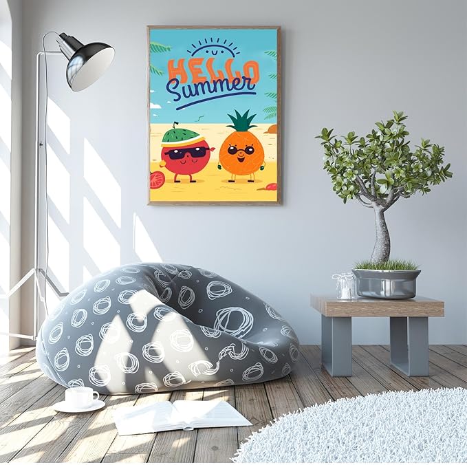 GUAIEUW DIY Diamond Painting Kit Summer Fruit Paradise Diamond Painting Digital 5D Full Round Diamond Kit for Adults, Personalised Gift for Family & Friends for Wall Decor 12x16 Inch