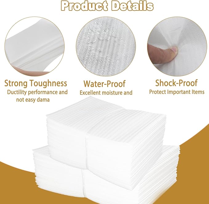 50 Pack 14'' x 18'' Large Cushion Foam Pouches, Foam Wrap Pouches for Extra Protect Fragile Items, Cushioning Packing Foam Pouches for Shipping, Moving and Storage(350x450x0.5MM)