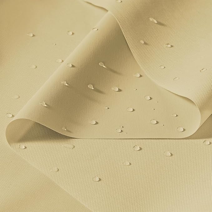 600D Outdoor Waterproof Fabric, Light Yellow Nylon Fabric, 59" Wide Lightweight Waterproof Material for Outdoor Chair Cushion Furniture Cover Awning Sewing DIY Cloth 3 Yard