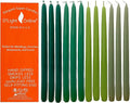 D'light Online Elegant 10" Greeen Gradient Taper Candles Premium Quality- Unscented, Hand-Dipped Tapered Candles, Dripless and Smokeless - Set of 12 (10 Inch, Green Gradient)