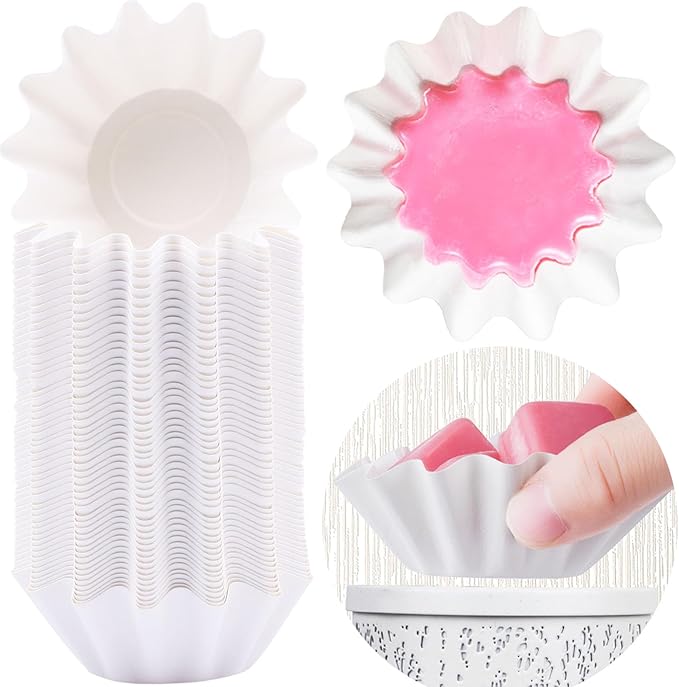 FANDOL Wax Melt Warmer Liners Reusable & Leakproof Candle Warmer Liners Wax Tray for Scented Wax,Electric Wax Warmers, Plug in Warmers, Candle Warmer,Wax Melter and Wax Burner (White, 50PCS)