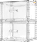 Vtopmart 2 Pack 18QT Clear Stackable Storage Drawers,Easily Assemble Closet Organizers,Plastic Storage Bins for Bathroom,Cabinet,Kitchen Pantry,Under Sink Organization(Medium)