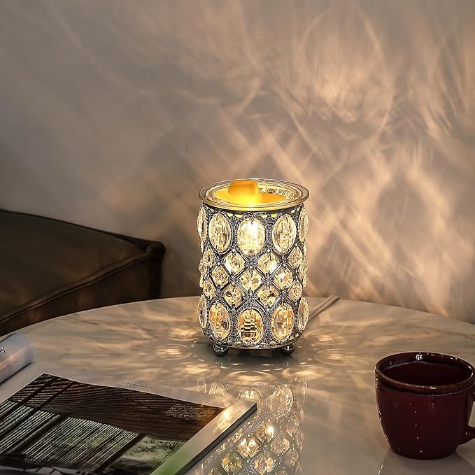 Leyoue Wax Warmer Wrought Iron Crystal Wax Melt Warmer Electric Oil Burner Wax Melt for Gifts & Decor, Home, Office, SPA,Bedroom