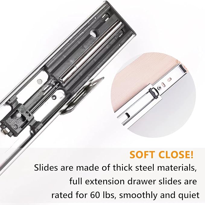 16”W x 21”D x 3‘’H Soft Close Slide Out Wood Drawer Organizer for Kitchen, Finished, (Cabinet Opening>17.5 inches for Bottom Assembly, Opening= 17 inches for Side Assembly)
