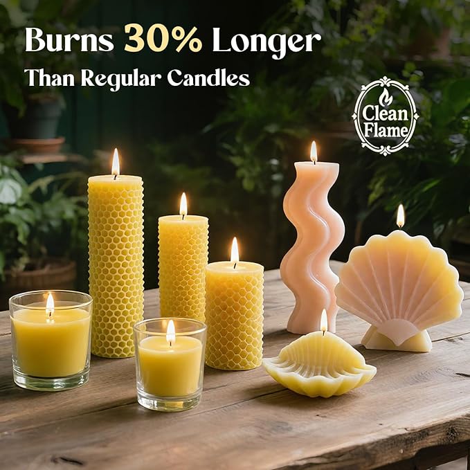 NORVENCE Beeswax Pellets 40LB, Pure & Natural Yellow Beeswax for Candle Making, DIY Skin Care, Lip Balm, Soap, Lotion, Creams & Wood Polishing – 40LB