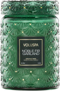Voluspa Noble Fir Garland, Large Candle Jar, 18oz, Coconut Wax Blend, Scented Candles for Home, 100 Hour Burn Time, Poured in The USA