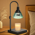 Uflatek Electric Candle Warmer Lamp with Timer, Adjustable Height Dimmable Lamp with 2 Bulbs, Dark Green Jar Candle Melting Warmer, Vintage Home Decor, Housewarming Gift for Women and Moms