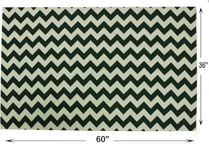 Mybecca Canvas Oxford Fabric Marine Waterproof Outdoor Awning 600 Denier Chevron Pattern Green/White (Cut Separate by Yard for Prime Orders-1 Yard) (60"x36")