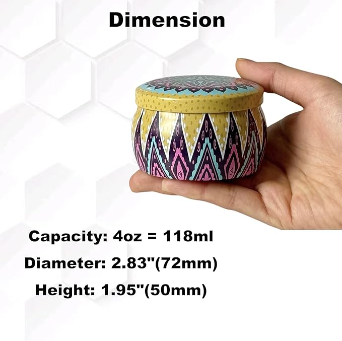 4 oz 12 Pcs Candle Tins 6 Colors Premium Candle Jars