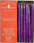 D'light Online Elegant 12" Unscented Lavender Taper Candles, Premium Quality Hand-Dipped Tapered Candles, Dripless and Smokeless - Set of 12 Individually Wrapped (12 Inch, Lavender)