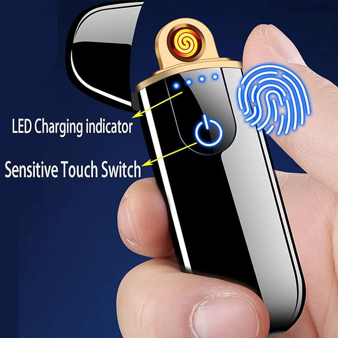 Dragon Smart Electronic Lighter - Mini USB Rechargeable, Windproof, Flameless, Touch Ignition Plasma Lighter with Power Indicator
