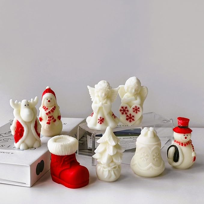 Bells Soap Molds, Jingle Bells Silicone Mold for Candle Soy Wax DIY Handcraft, Snowflake Resin Molds Gift Wedding Party Home Dinner Festive Days Car Christmas Decoration