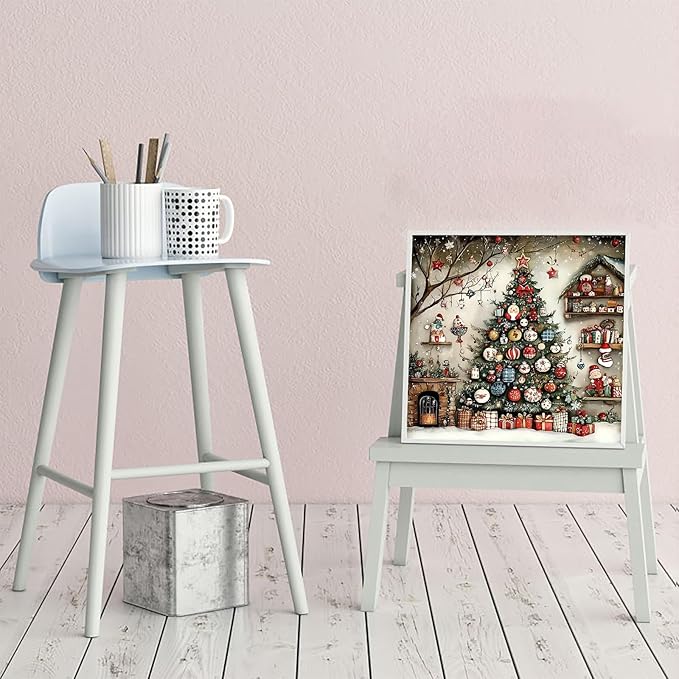 CZYWJMEI Christmas 5D Diamond Painting Kits for Adults Beginners,DIY Christmas Tree Diamond Art Kits,Full Round Drill Diamond Dot Gem Art Kits,Home Wall Decor 13.7x13.7Inch