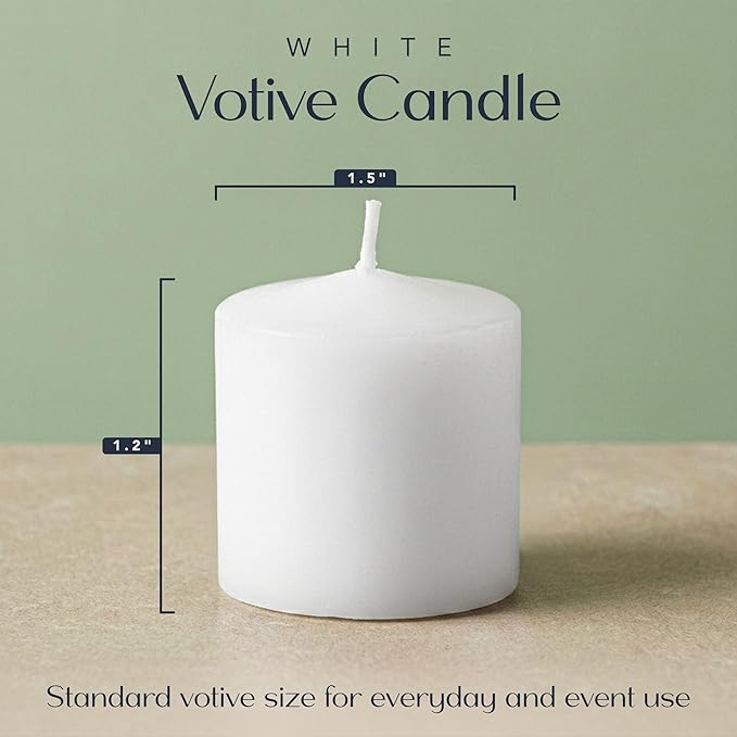 White Votive Candles Unscented Candles for Wedding Centerpieces Pack of 72 Dripless Wax for Parties, Aromatherapy, Devotional, Home Décor, Spas & Holiday Gifts – Royal Imports