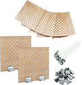 8Set Wood Candle Wicks for Candle Making,3.15x3.15inch(Width*Height) Grid Design Large Natural Crackling Wood Wicks with Metal Base, 20Pcs 4inch Pre-Waxed Candle Wick,Candle DIY Supplies.