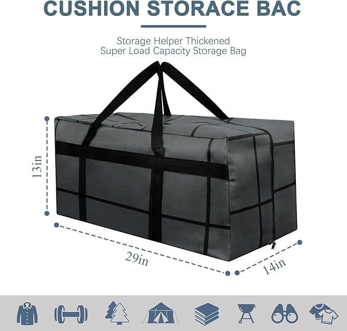 6Pack Extra Large Heavy Duty Moving Bags with Zippers & Reinforced Handles Heavy-Duty Storage Totes – Moving Boxes for Clothes, College Supplies, and Moving – Waterproof & Foldable (Large)